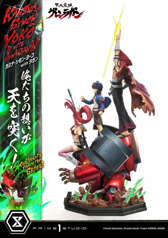 Gurren Lagann Ultimate Premium Masterline Series Statue 1/4 Kamina, Simon & Yoko with Lagann Deluxe Bonus Version 97 cm - Image 5