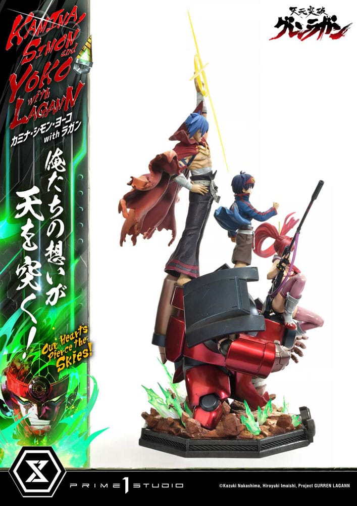 Gurren Lagann Ultimate Premium Masterline Series Statue 1/4 Kamina, Simon & Yoko with Lagann Deluxe Bonus Version 97 cm - Image 7