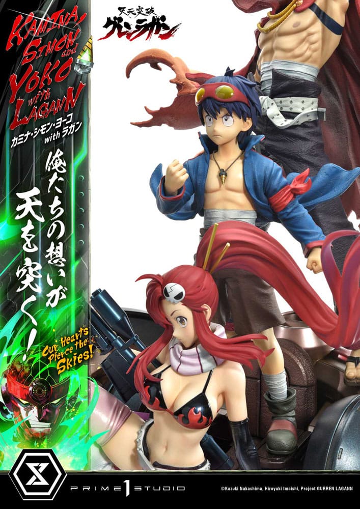 Gurren Lagann Ultimate Premium Masterline Series Statue 1/4 Kamina, Simon & Yoko with Lagann Deluxe Bonus Version 97 cm - Image 16