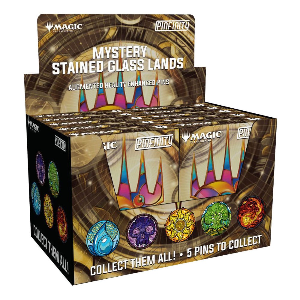 Magic: The Gathering Pins Blind Box Mystery Stained Glass Lands Assortment (10)