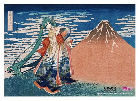 Katsushika Hokusai x Hatsune Miku Acrylic Panel Thirty-six Views of Mount Fuji Fine Wind, Clear Morning 30 cm