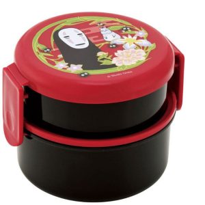Spirited Away Two Layer Round Shape Lunch Box No Face Dark Red