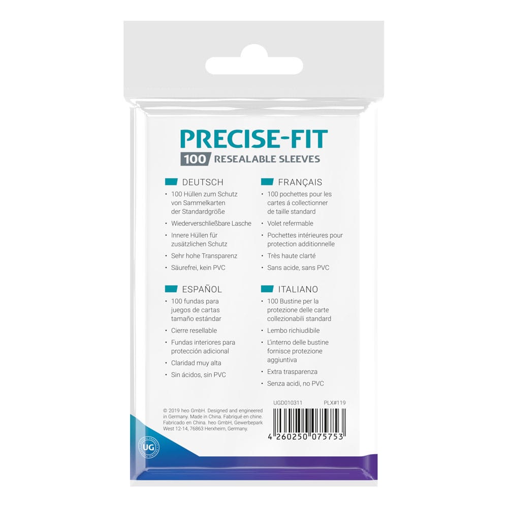Ultimate Guard Precise-Fit Sleeves Standard Size (100) - Resealable - Image 4