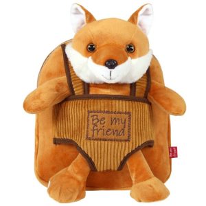Fox backpack with plush toy 26cm