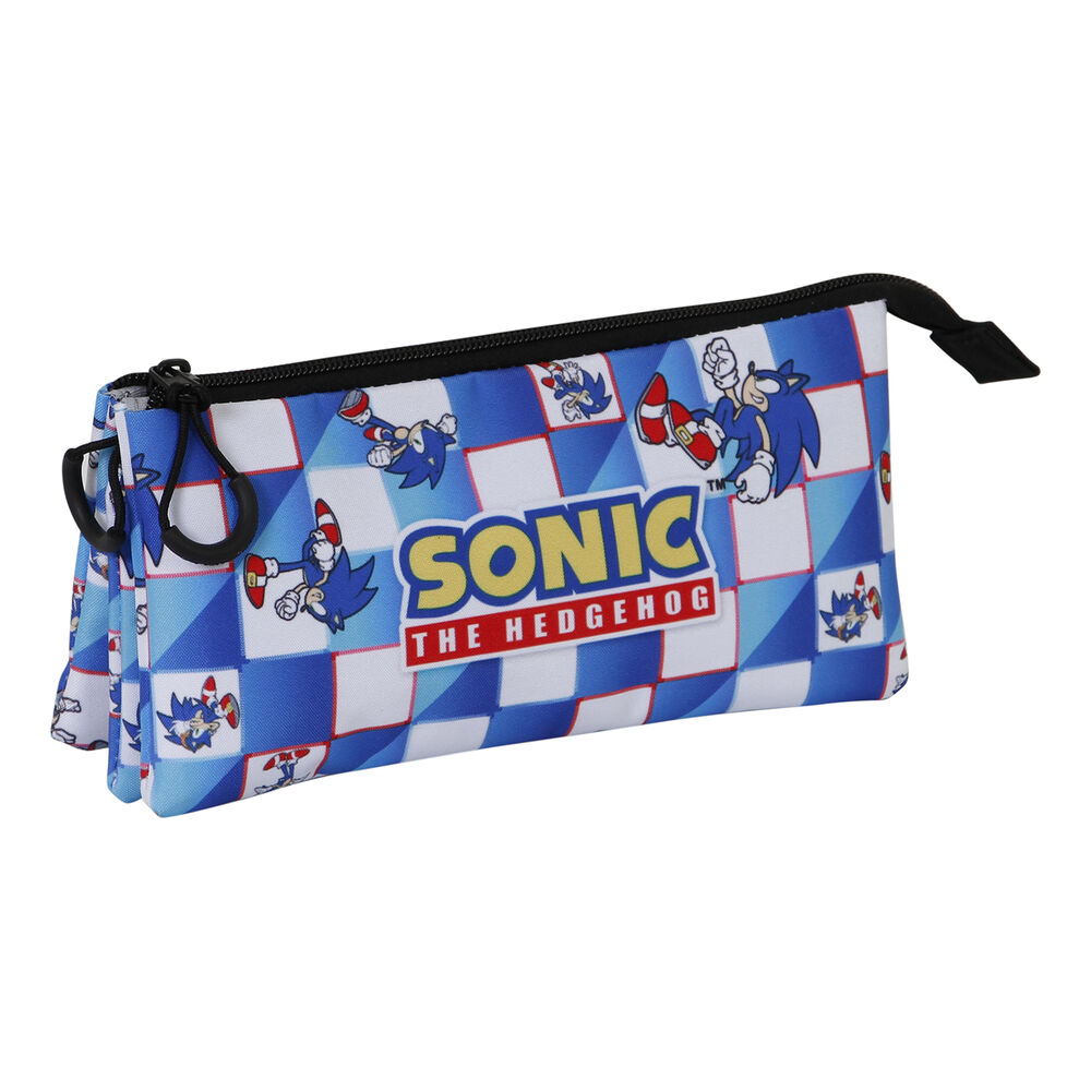Sonic The Hedgehog Blue Lay triple pencil case - Image 3