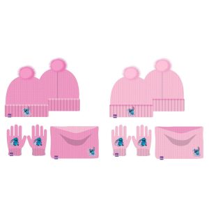 Disney Stitch kids winter set snood hat gloves