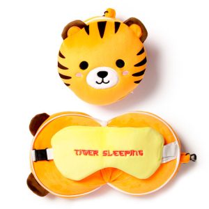 Relaxeazzz Adoramals Tiger travel pillow eye mask