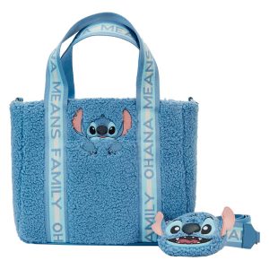 Loungefly Disney Stitch plush tote bag with coin bag