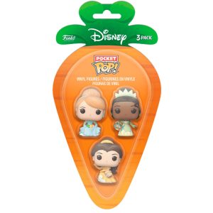 Carrot Pocket POP blister 3 figures Disney Princess Cinderella Tiana Bella easter