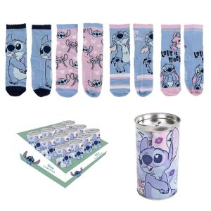 Disney Stitch Money box 4 pairs of socks