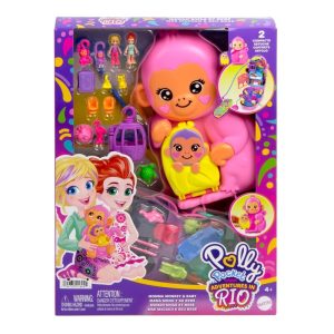 Polly Pocket Mama monkey and baby bag