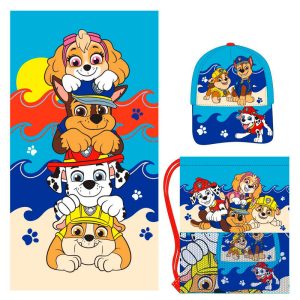 Paw Patrol set towel + bag + cap