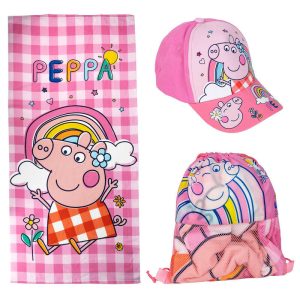 Peppa Pig set towel + bag + cap