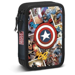 Marvel Captain America Comic triple pencil case