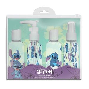 Disney Stitch Travel bag 4 refillable bottles
