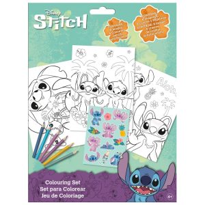 Disney Stitch colouring stickers set