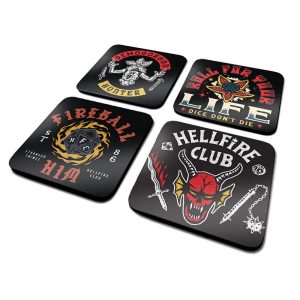 Stranger Things Helfire Club coasters 10cm
