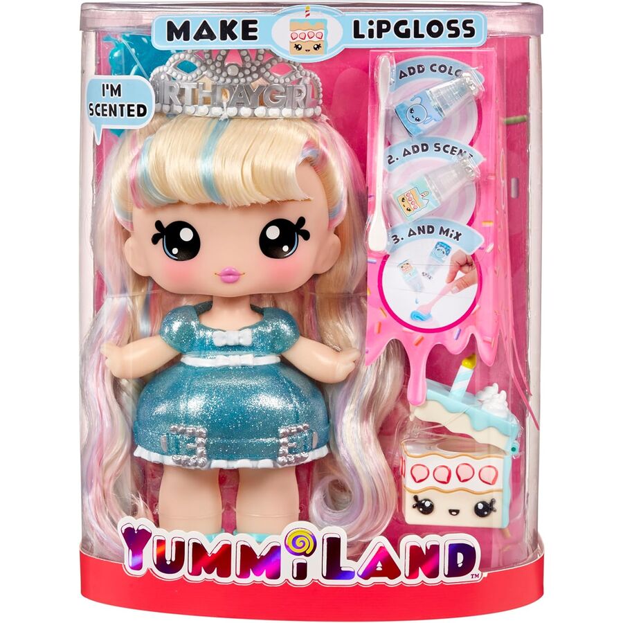 Yummiland Large Callie Birthday Cake doll + lip gloss