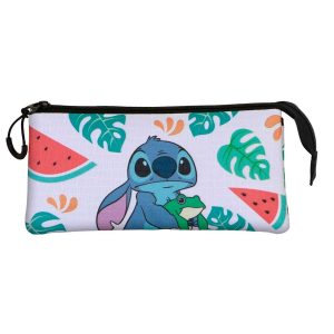 Disney Stitch Frog triple pencil case