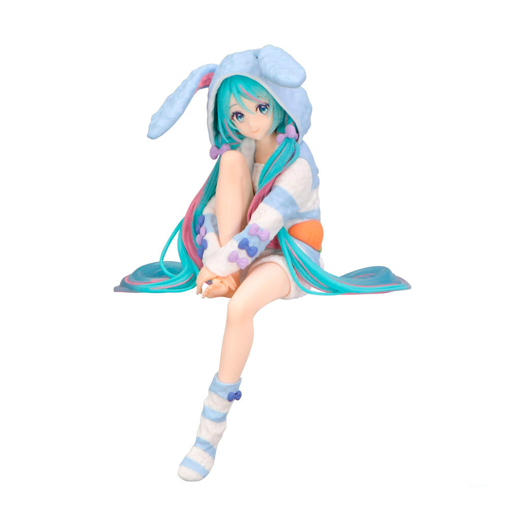 Hatsune Miku Miku Rabbit Ear Hood Pajama Noodle Stopper figure 14cm