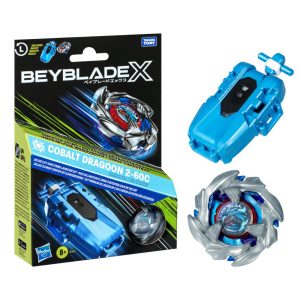 Beyblade X Cobalt Dragoon 2-60C Premium set launcher with rope and top