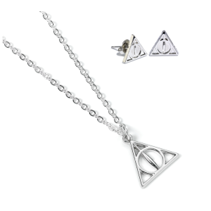 Harry Potter Deathly Hallows necklace and earrings set