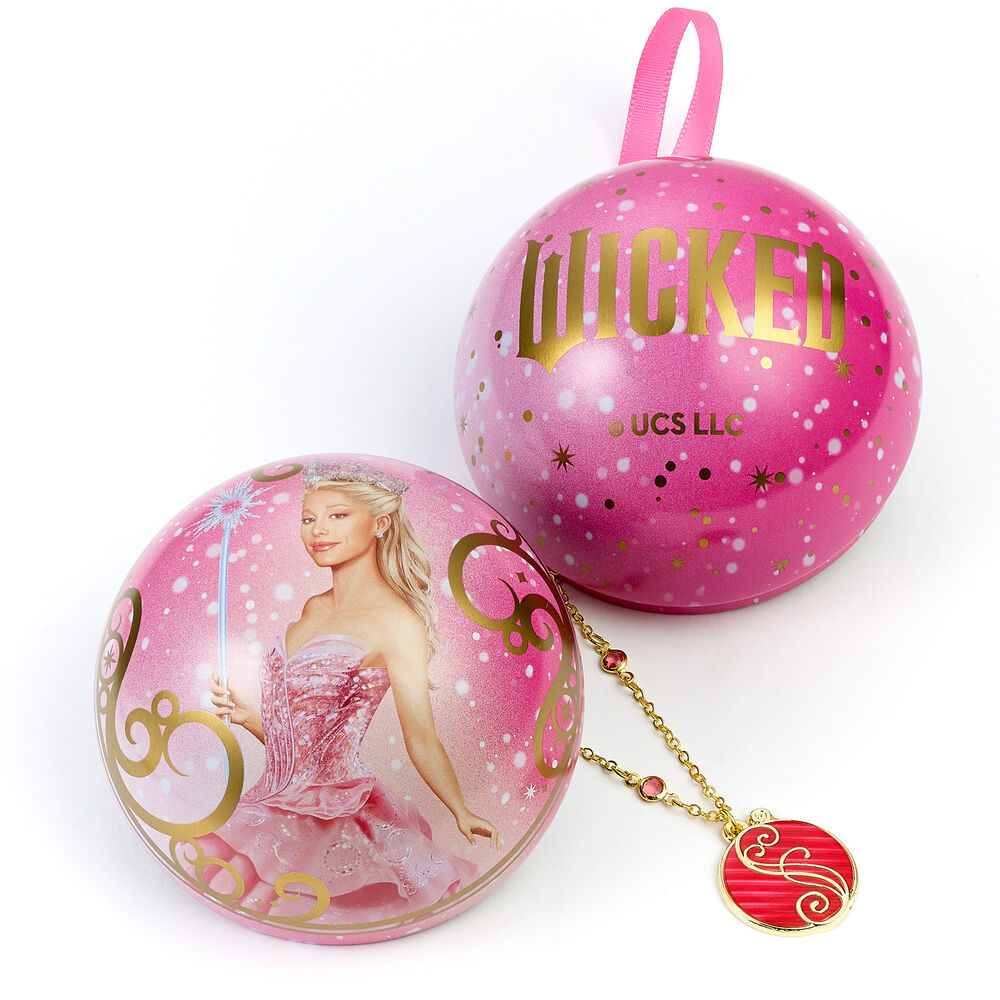 Wicked Glinda necklace + christmas ball