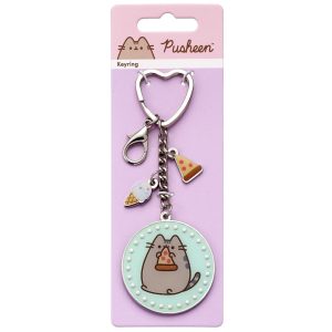 Pusheen Pizza keychain