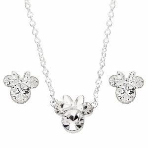 Disney Minnie Set necklace + earrings silver