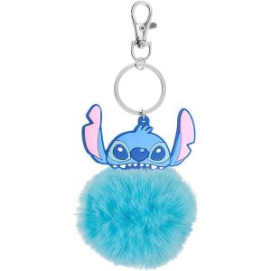 Disney Stitch Angel pompom keychain