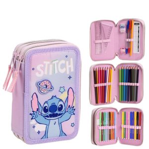 Disney Stitch triple pencil case