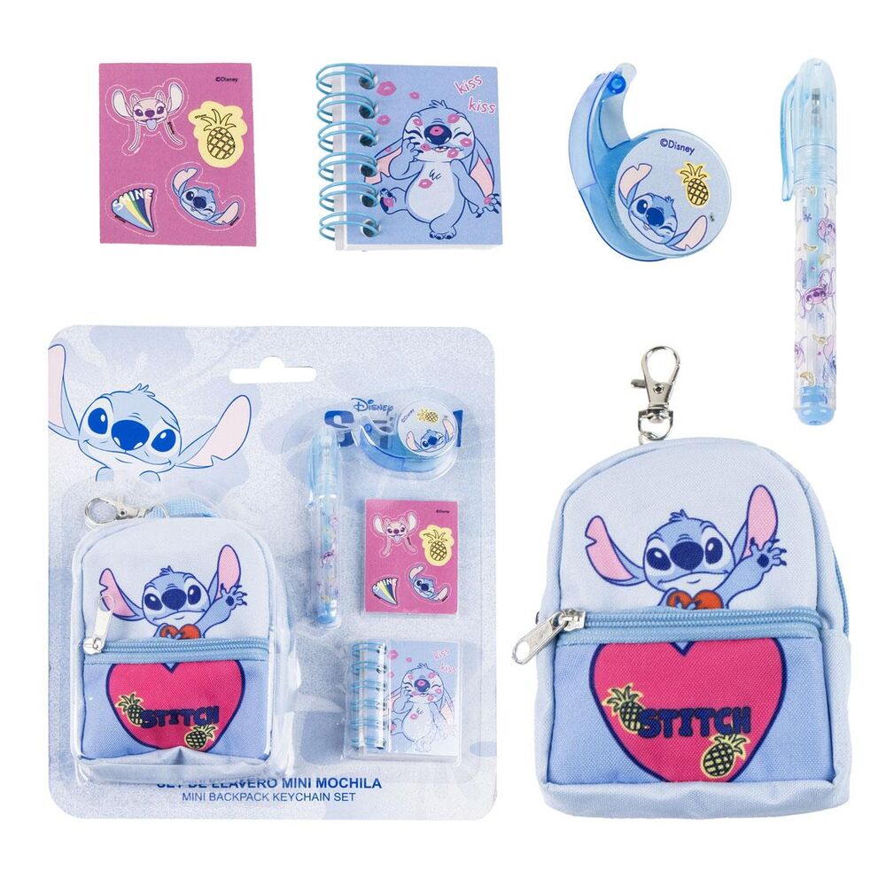 Disney Stitch Stationery mini backpack set