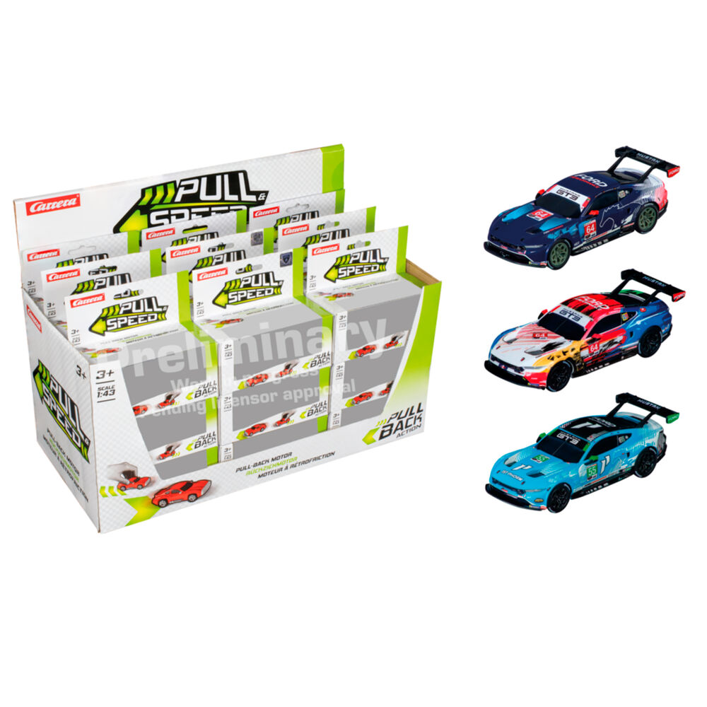 Ford Mustang GT3 assorted pull back car