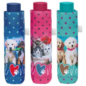 Manual folding dog and cat umbrella assorted 54cm