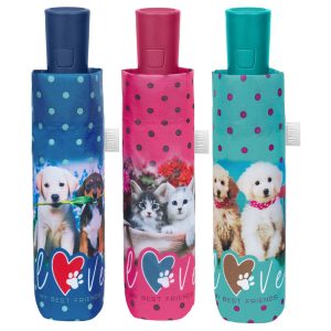 Automatic folding dog and cat umbrella assorted  54cm