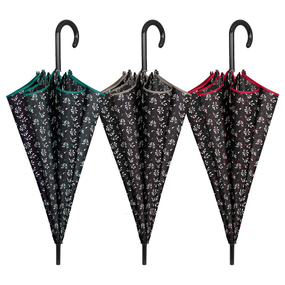 Automatic black print umbrella assorted 61cm