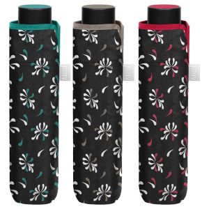 Manual folding black print umbrella assorted 54cm