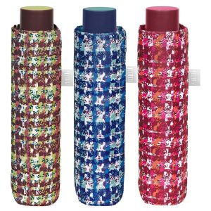 Manual folding boucle umbrella assorted 54cm