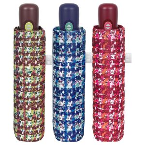 Automatic folding boucle umbrella assorted 54cm