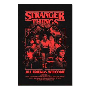 Stranger Things All Friends Welcome poster