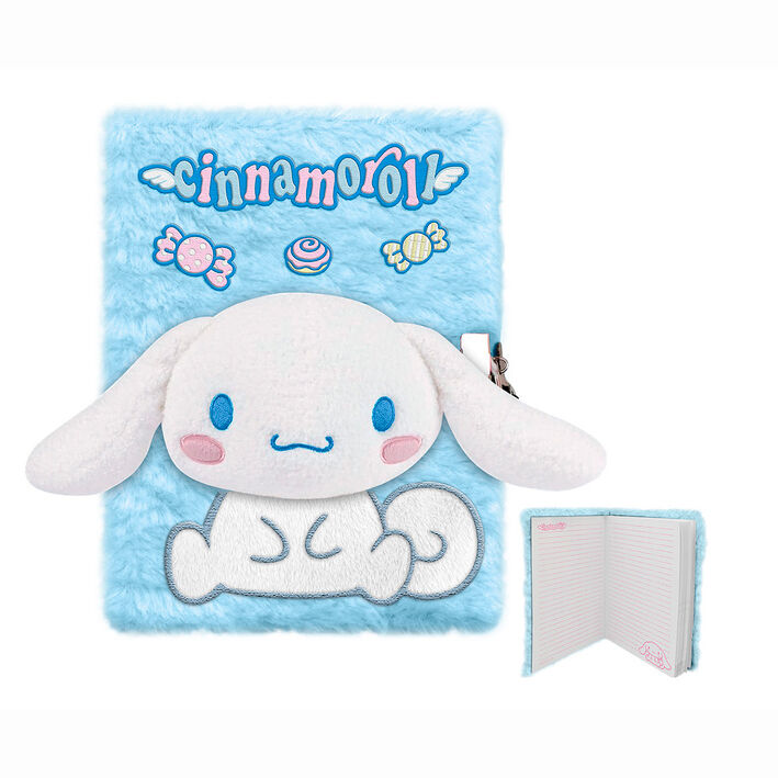Hello Kitty Cinnamoroll A5 plush notebook