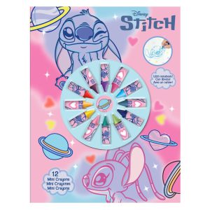Disney Stitch Notebook + 12 mini crayons