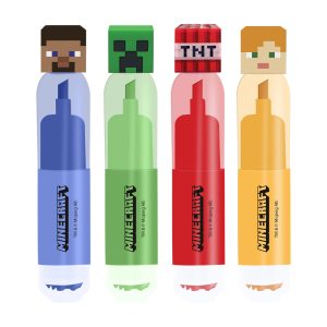 Minecraft pack with 4 highlighters with stamp