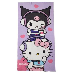 Hello Kitty Kuromi microfibre beach towel