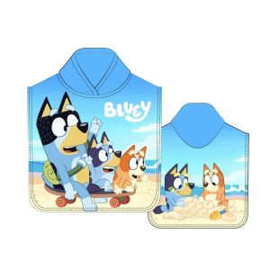 Bluey microfibre poncho towel