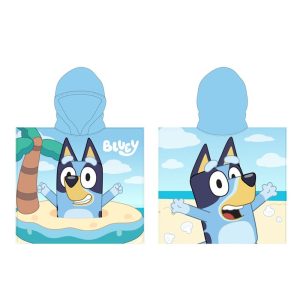 Bluey microfibre poncho towel