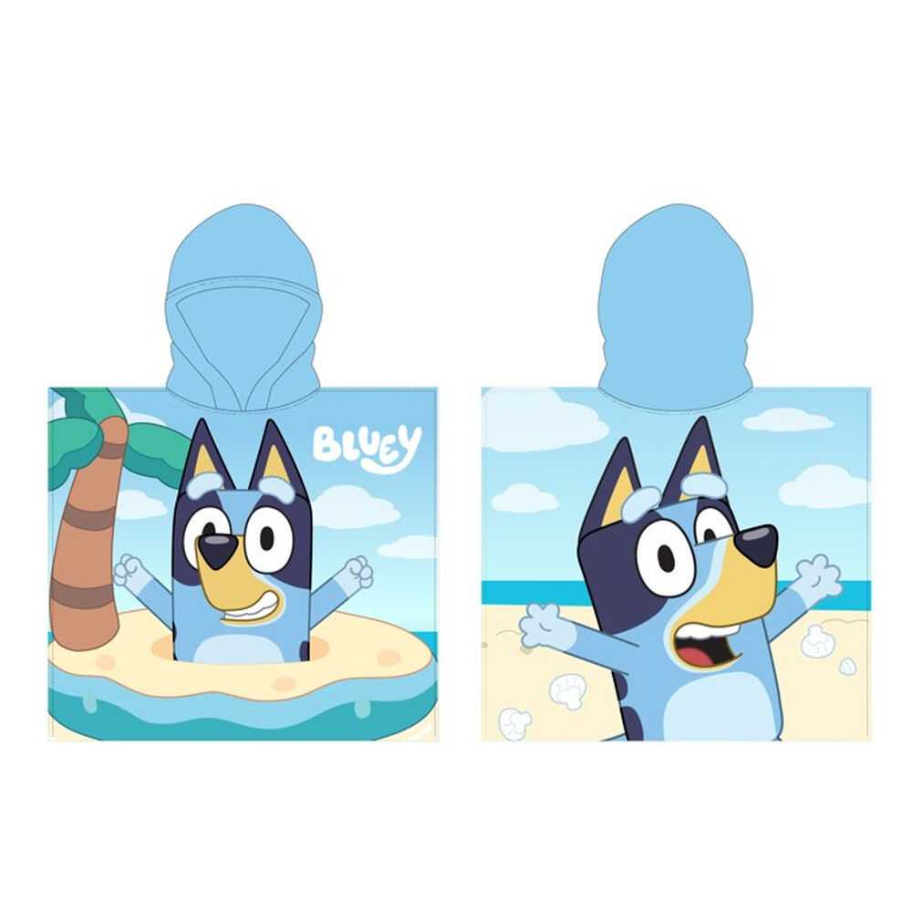 Bluey microfibre poncho towel