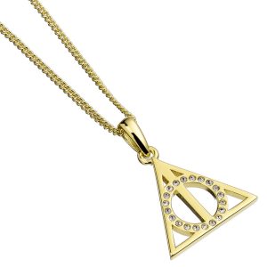 Harry Potter Deathly Hallows sterling silver gold plated necklace