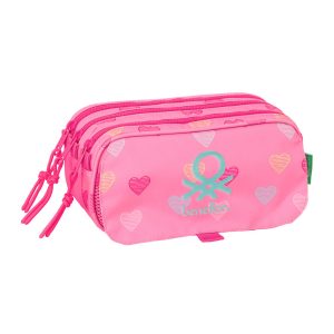 Benetton Heart triple pencil case