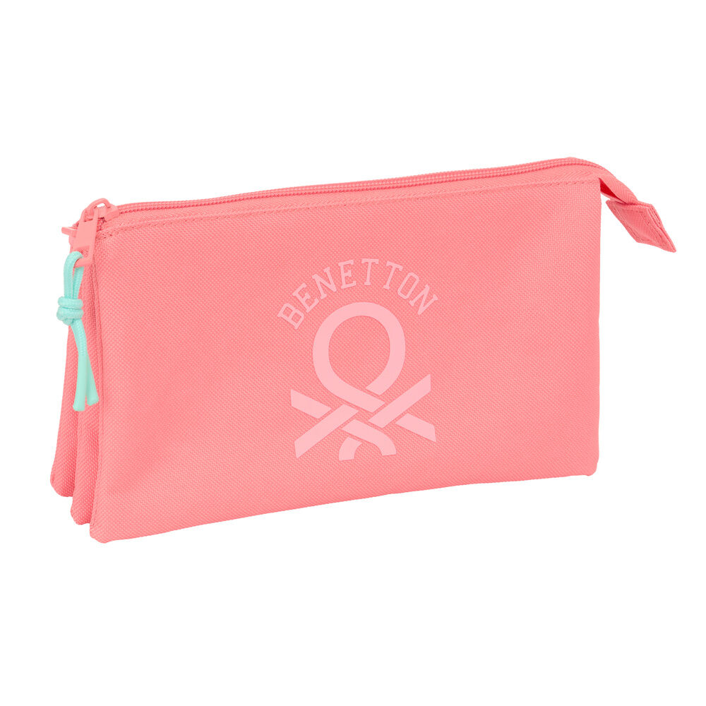 Benetton Coral triple pencil case